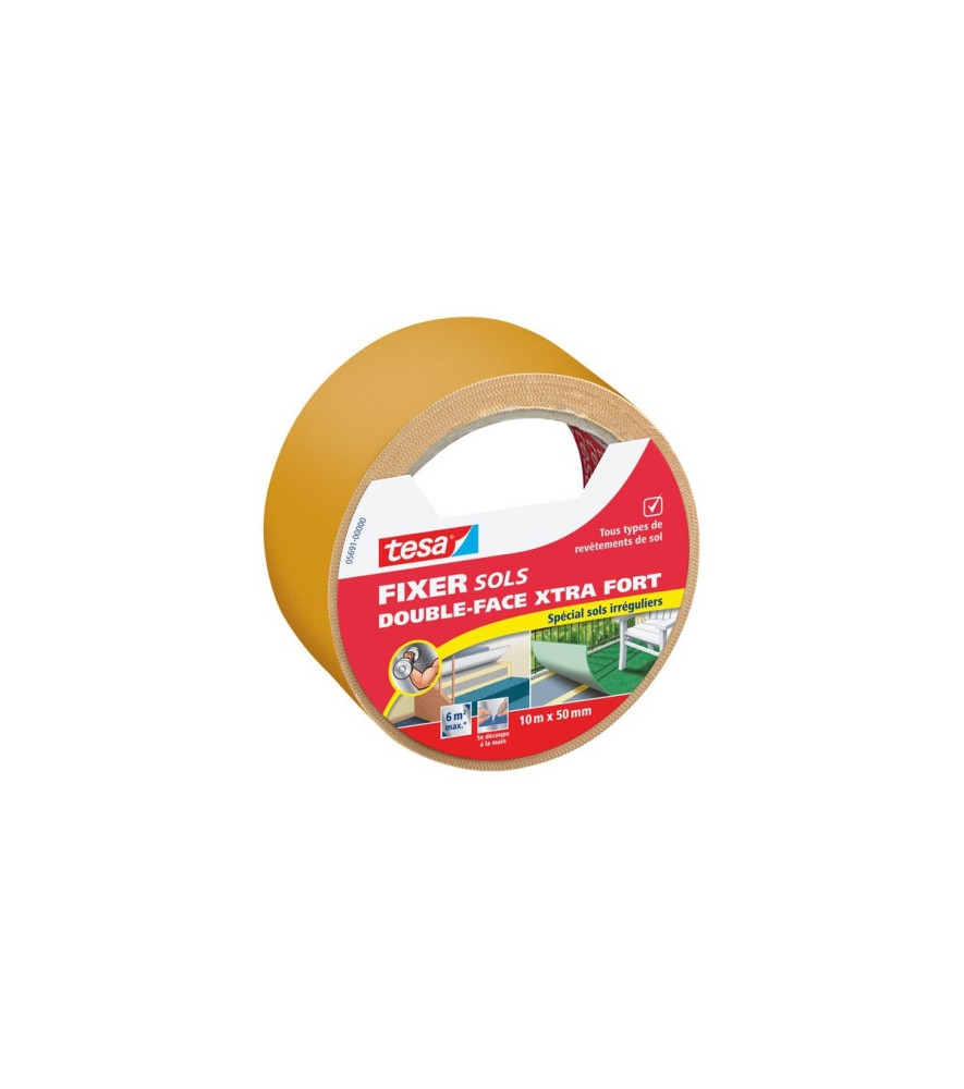 Adhésif double face Extrafort pour sols TESA 10mx50mm
