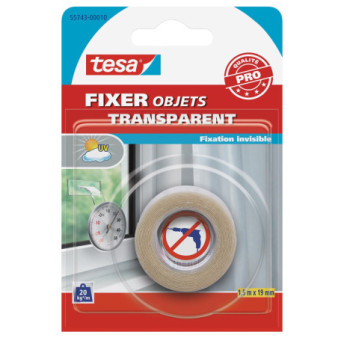 Adhésif double face Fixation Objets TESA 1,5mx19mm