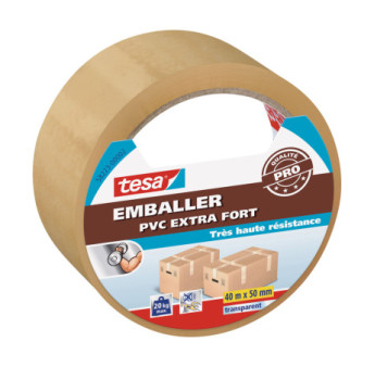 Adhésif d'emballage Extra Fort TESA transparent 40mx50mm