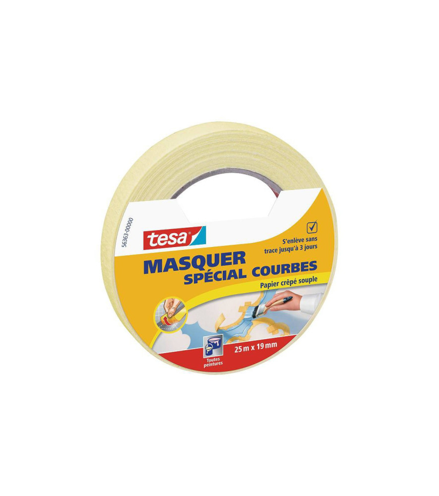 Adhésif de masquage lignes courbes TESA 25mx19mm Adhésif de masquage lignes courbes TESA 25mx19mm