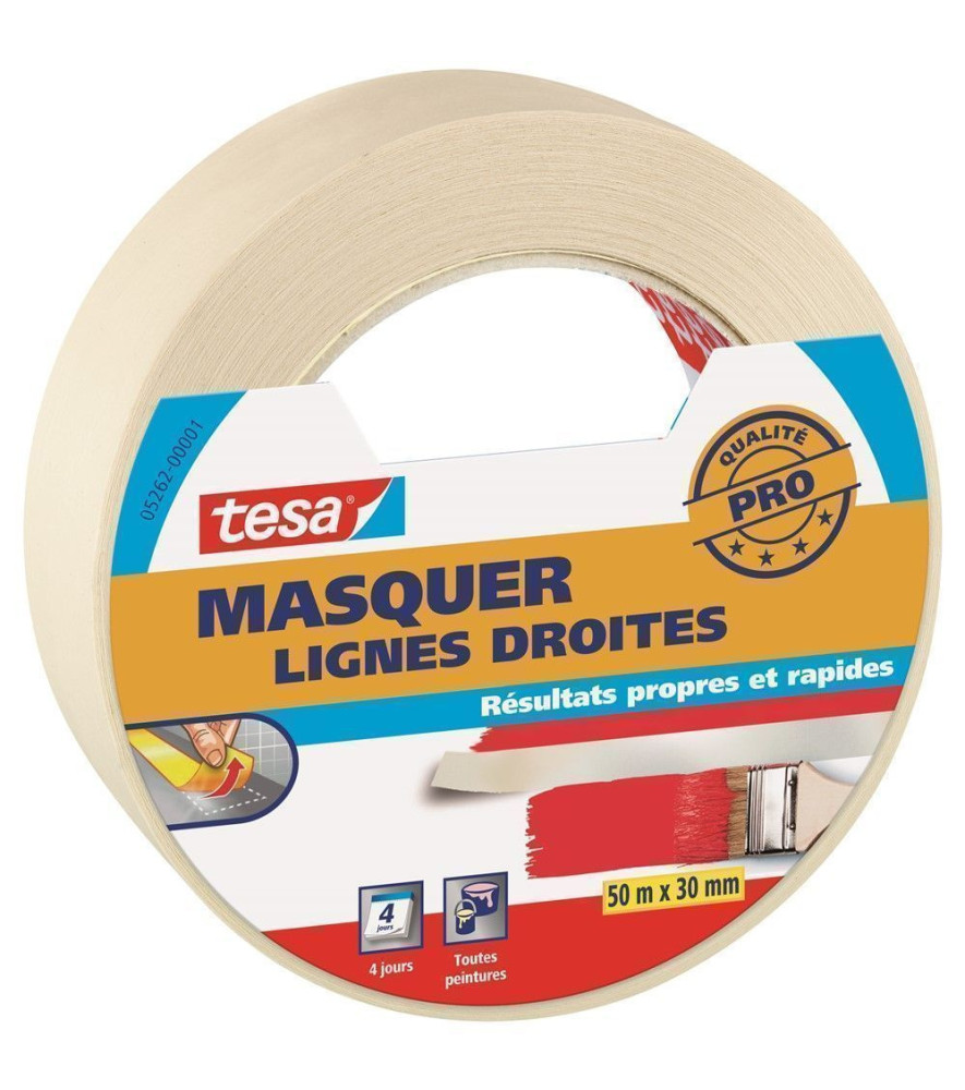 Adhésif de masquage lignes droites TESA 50mx30mm Adhésif de masquage lignes droites TESA 50mx30mm