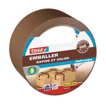 Adhésif d'emballage PP TESA marron 66mx50mm