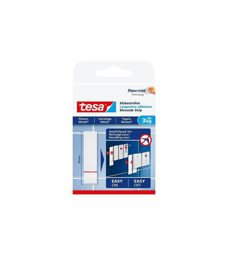 Languettes adhésives amovibles pour carrelage TESA 3kg Languettes adhésives amovibles pour carrelage TESA 3kg