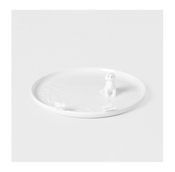 Assiette Porcelaine  'Chien' diam 17Cm