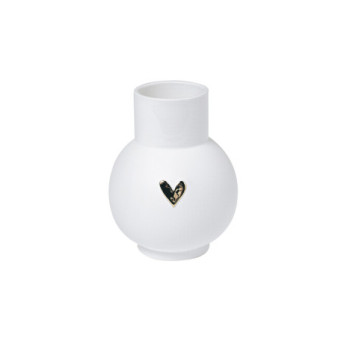 RÄDER Vase Porcelaine Boule Coeur Or 13cm