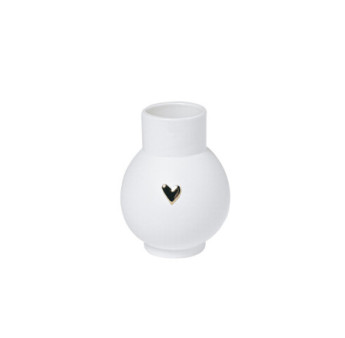 RÄDER Mini Vase Porcelaine Boule Coeur Or H9cm