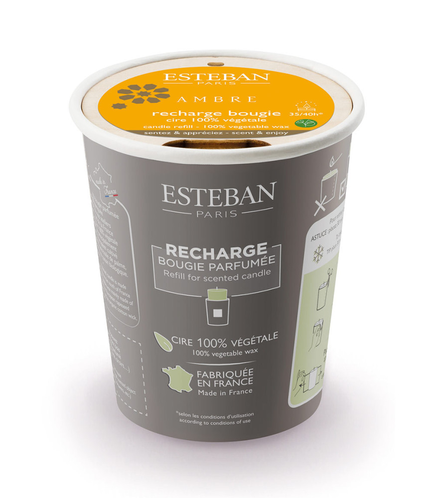 ESTEBAN Recharge pour bougie parfumée AMBRE 180g ESTEBAN Recharge pour bougie parfumée AMBRE 180g