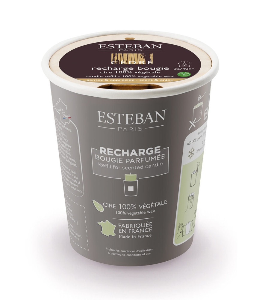 ESTEBAN Recharge pour bougie décorative parfumée CÈDRE 180g ESTEBAN Recharge pour bougie décorative parfumée CÈDRE 180g