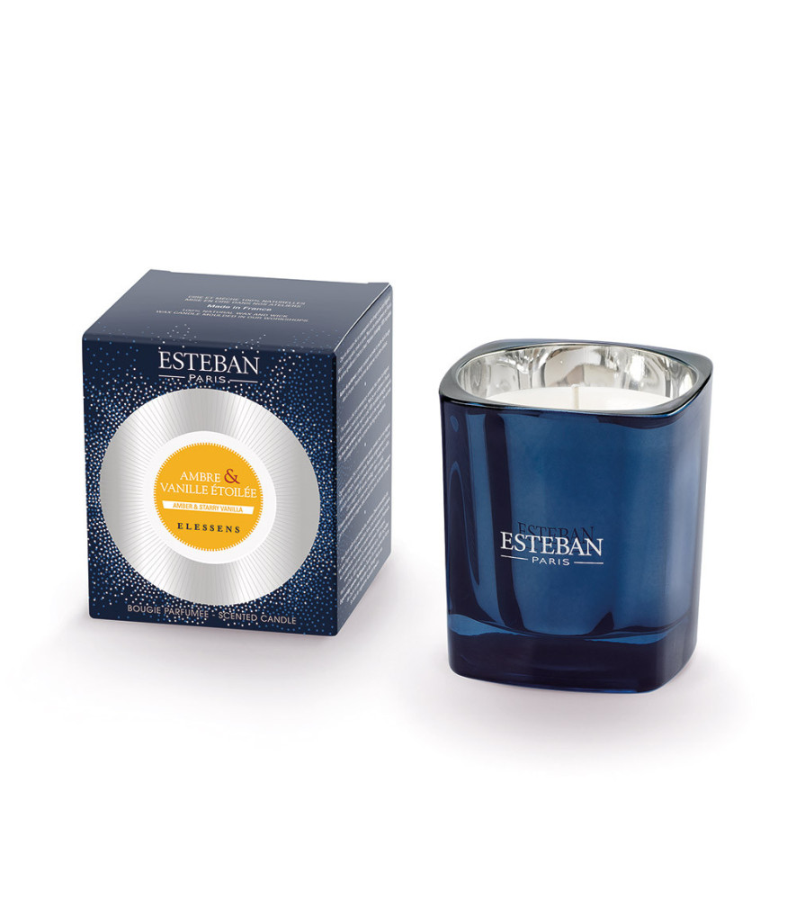 ESTEBAN Bougie parfumée rechargeable Elessens AMBRE et VANILLE ETOILEE 180g ESTEBAN Bougie parfumée rechargeable Elessens AMBRE et VANILLE ETOILEE 180g
