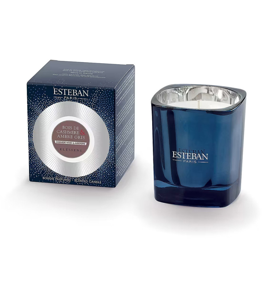 ESTEBAN Bougie parfumée rechargeable Elessens Bois de cashmere & Ambre gris 180g ESTEBAN Bougie parfumée rechargeable Elessens Bois de cashmere & Ambre gris 180g