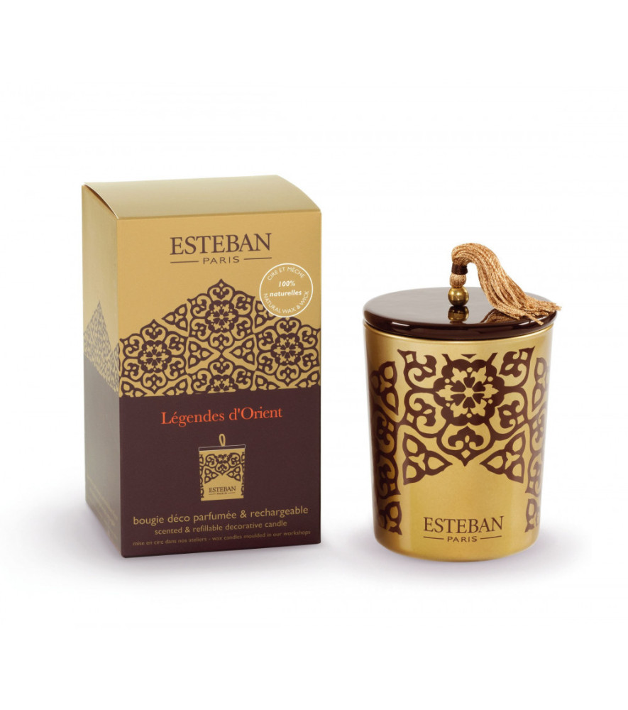 ESTEBAN Bougie parfumée décorative et rechargeable LÉGENDES d'ORIENT 180g ESTEBAN Bougie parfumée décorative et rechargeable LÉGENDES d'ORIENT 180g