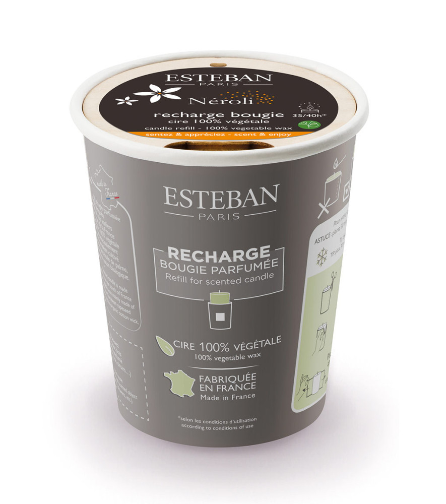 ESTEBAN Recharge pour bougie décorative parfumée NÉROLI 180g ESTEBAN Recharge pour bougie décorative parfumée NÉROLI 180g