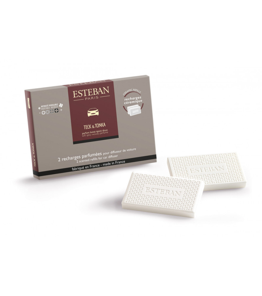 ESTEBAN Recharge parfumée pour diffuseur de voiture & pochette(x2) TECK & TONKA ESTEBAN Recharge parfumée pour diffuseur de voiture & pochette(x2) TECK & TONKA