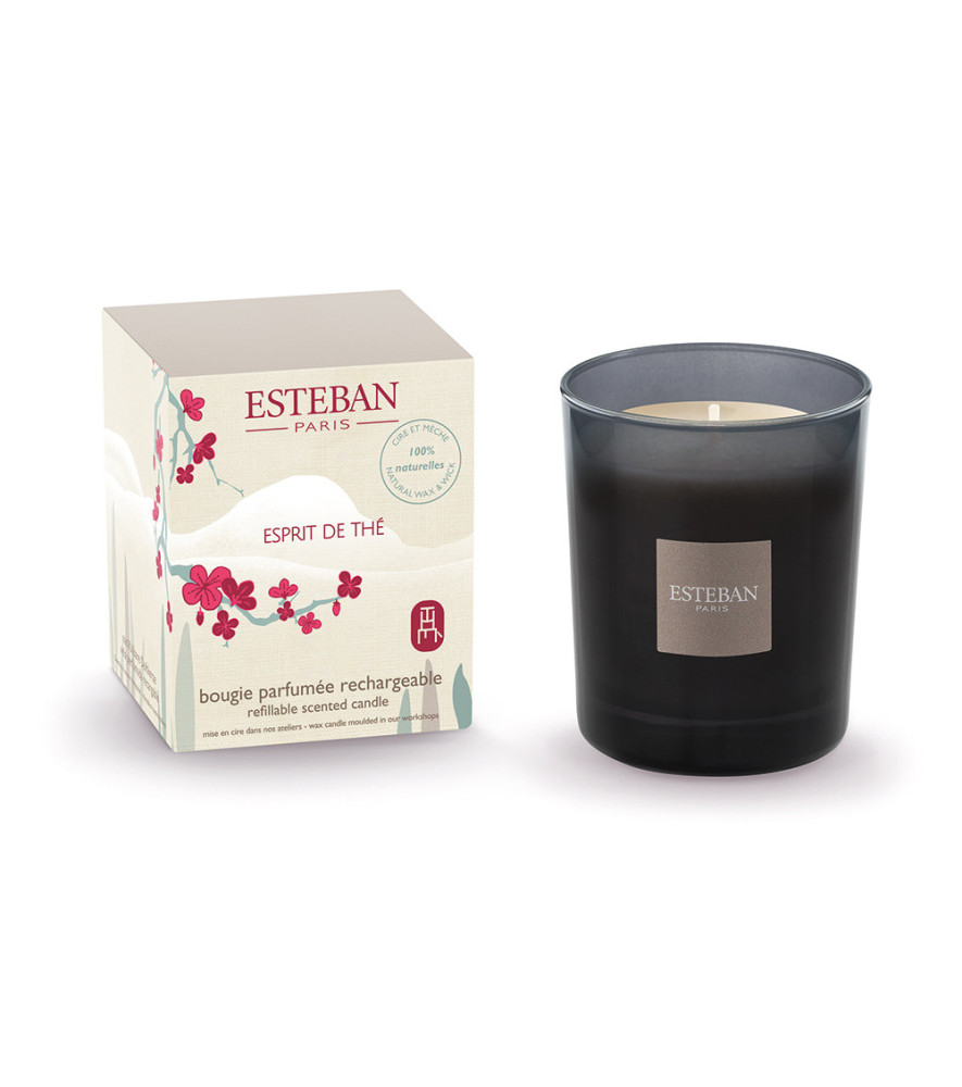ESTEBAN Bougie parfumée rechargeable ESPRIT de THÉ 180g ESTEBAN Bougie parfumée rechargeable ESPRIT de THÉ 180g