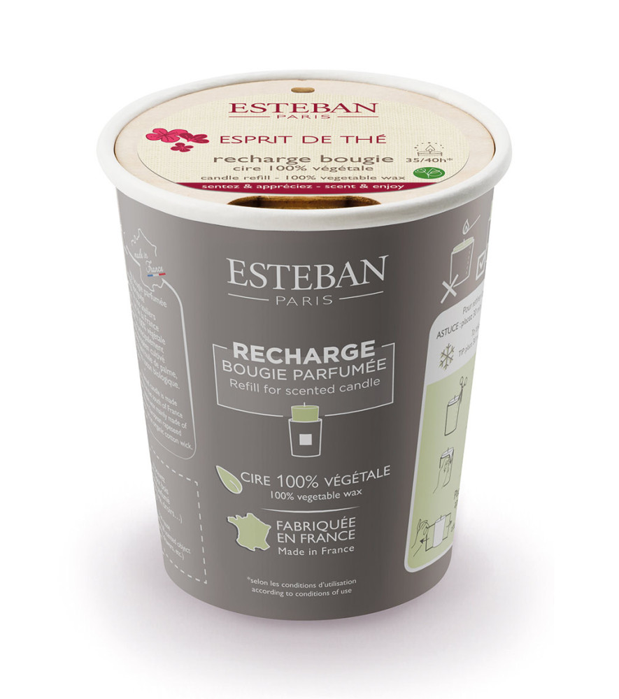 ESTEBAN Recharge pour bougie décorative parfumée ESPRIT de THÉ 180g ESTEBAN Recharge pour bougie décorative parfumée ESPRIT de THÉ 180g