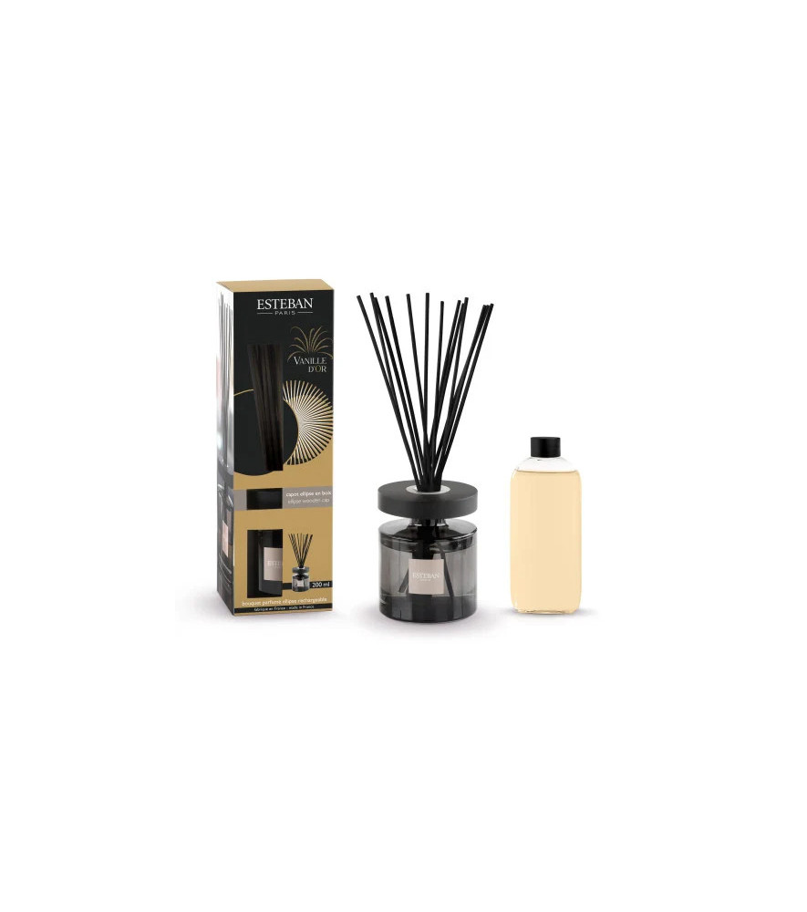 ESTEBAN Bouquet parfumé ellipse rechargeable VANILLE d'OR 200ml ESTEBAN Bouquet parfumé ellipse rechargeable VANILLE d'OR 200ml