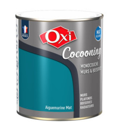 Peinture OXI murs et boiseries COCOONING mat velours aigue marine 2,5L