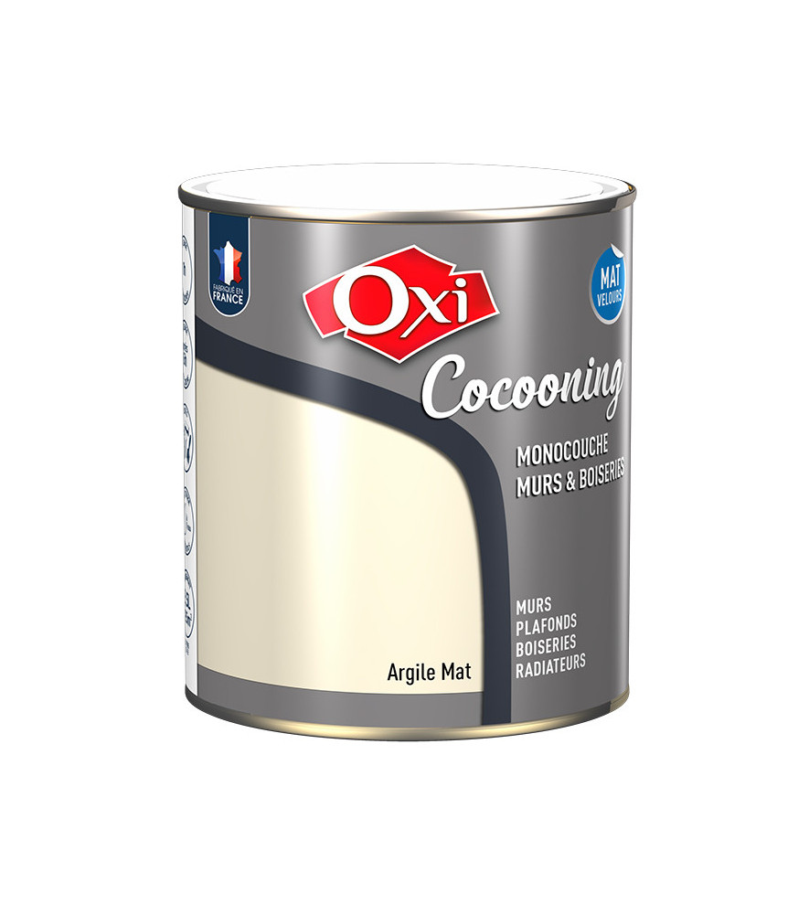 Peinture OXI murs et boiseries COCOONING mat velours argile 2,5L Peinture OXI murs et boiseries COCOONING mat velours argile 2,5L
