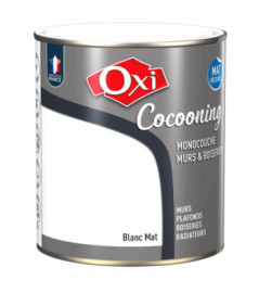 Peinture OXI murs et boiseries COCOONING mat velours  blanc  2,5L