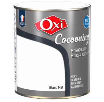 Peinture OXI murs et boiseries COCOONING mat velours  blanc  2,5L