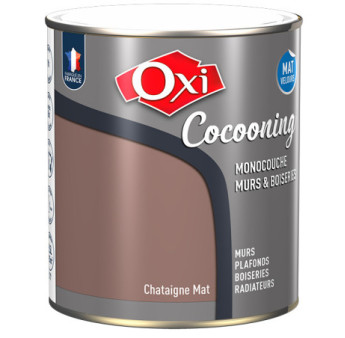 Peinture OXI murs et boiseries COCOONING mat velours  chataigne  2,5L