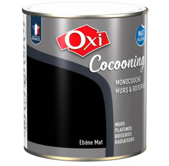 Peinture OXI murs et boiseries COCOONING mat velours  ebene  2,5L