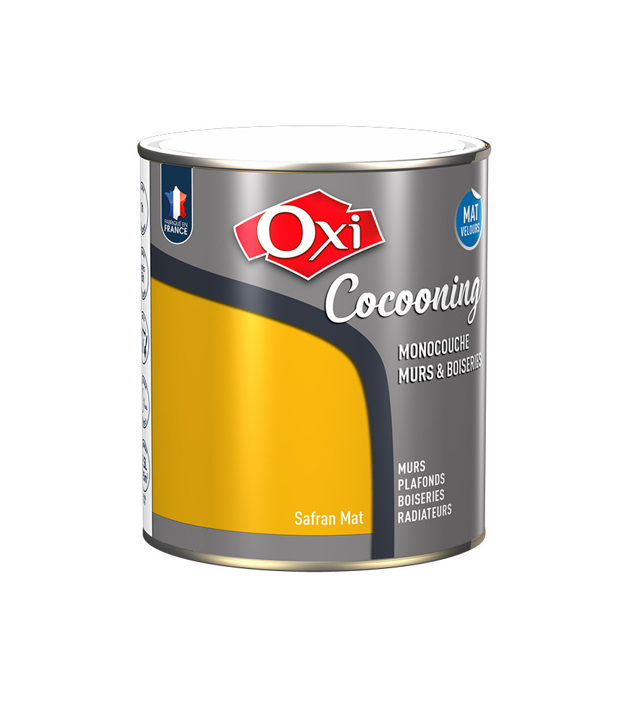 Peinture OXI murs et boiseries COCOONING mat velours safran 2,5L Peinture OXI murs et boiseries COCOONING mat velours safran 2,5L