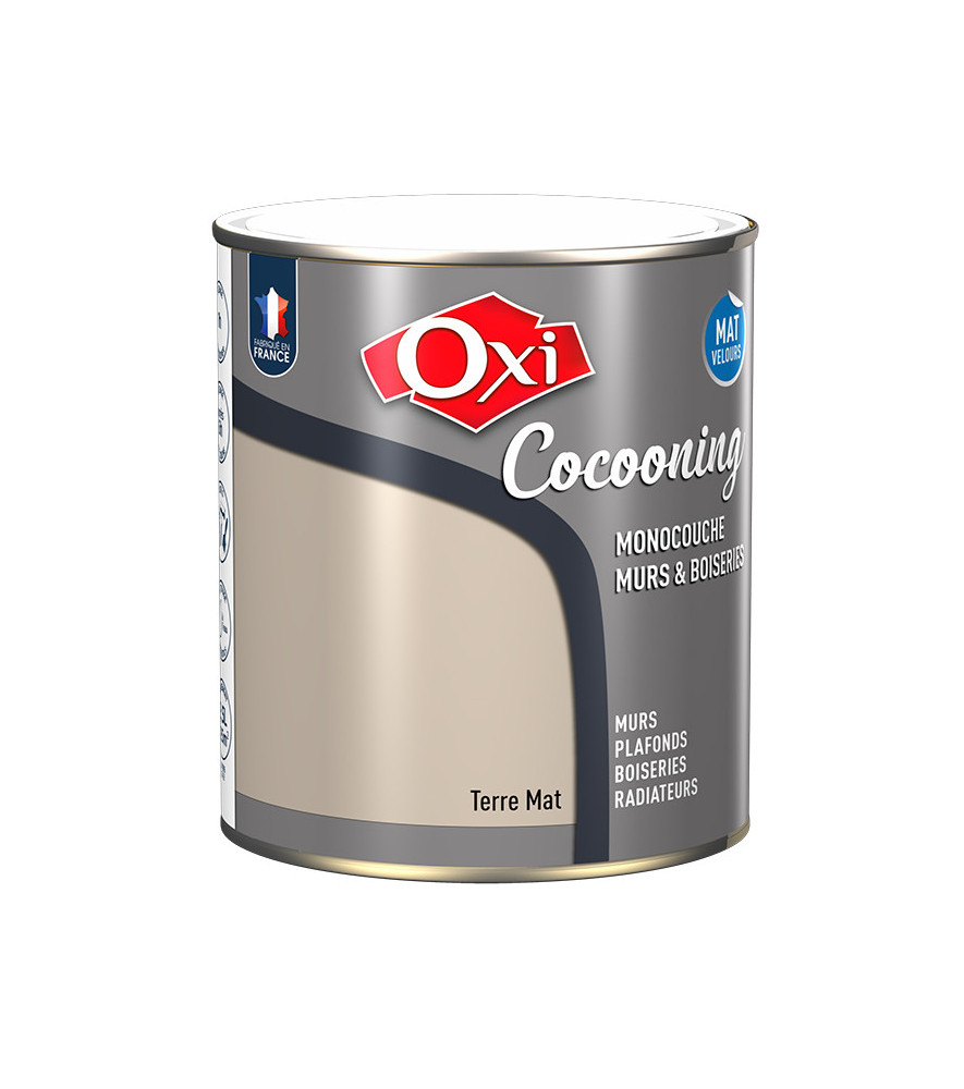 Peinture OXI murs et boiseries COCOONING mat velours terre 2,5L Peinture OXI murs et boiseries COCOONING mat velours terre 2,5L