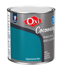 Peinture OXI murs et boiseries COCOONING mat velours  aigue marine  0,5L