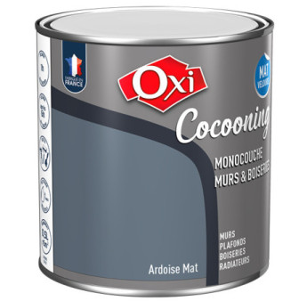 Peinture OXI murs et boiseries COCOONING mat velours  ardoise  0,5L