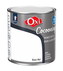 Peinture OXI murs et boiseries COCOONING mat velours  blanc  0,5L