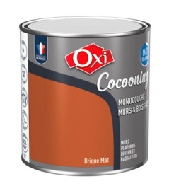Peinture OXI murs et boiseries COCOONING mat velours  brique  0,5L
