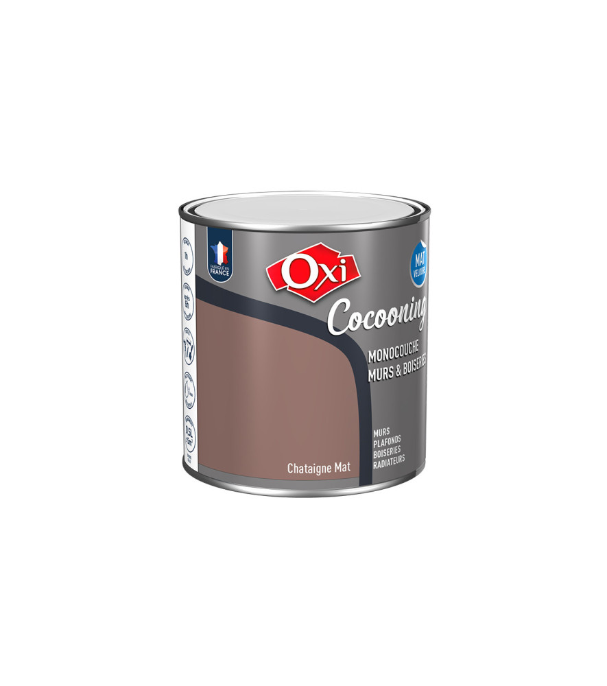 Peinture OXI murs et boiseries COCOONING mat velours 0,5L Peinture OXI murs et boiseries COCOONING mat velours 0,5L