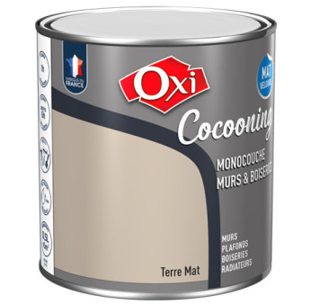 Peinture OXI murs et boiseries COCOONING mat velours  terre  0,5L