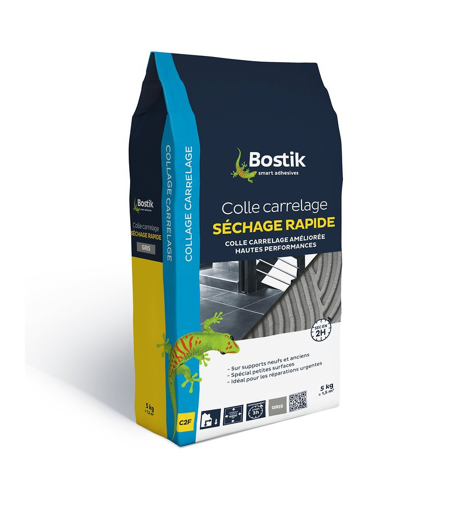 Colle carrelage séchage rapide BOSTIK gris 5kg Colle carrelage séchage rapide BOSTIK gris 5kg