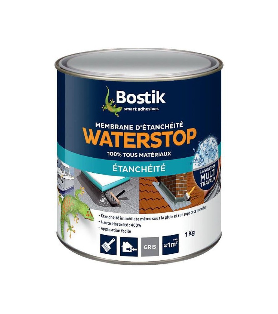 Résine d'étanchéité BOSTIK Waterstop gris 1kg Résine d'étanchéité BOSTIK Waterstop gris 1kg