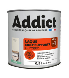 Laque ADDICT multi-supports satin blanc cassé-ivoire RAL 9001 0,5L
