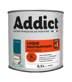 Laque ADDICT multi-supports satin bleu pétrole 0,5L