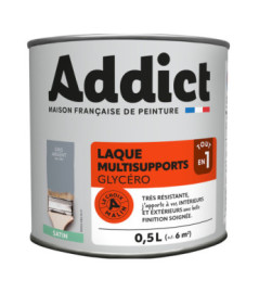 Laque ADDICT multi-supports satin gris minéral-gris argent RAL 7001 0,5L