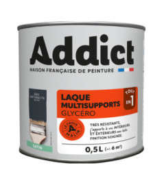 Laque ADDICT multi-supports satin manganèse-gris anthracite RAL 7016 0,5L