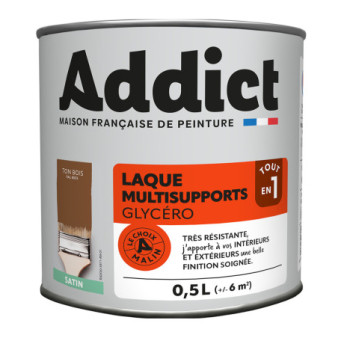 Laque ADDICT multi-supports satin ton bois RAL 8003 0,5L