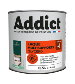 Laque ADDICT multi-supports satin vert irlandais RAL 6005 0,5L