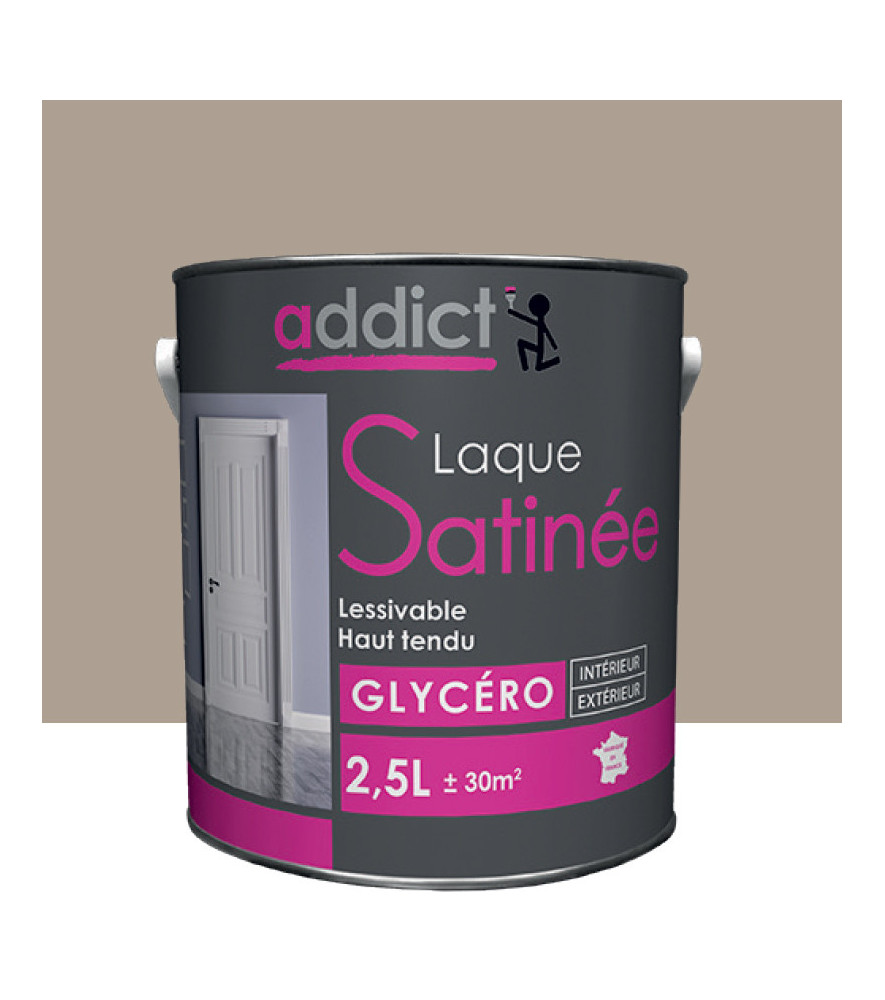Laque ADDICT glycéro satin 2,5L castor Laque ADDICT glycéro satin 2,5L castor