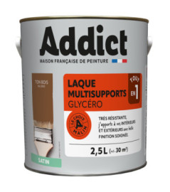 Laque ADDICT multi-supports satin ton bois RAL 8003 2,5L