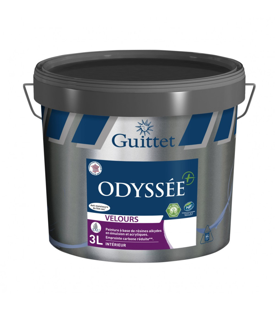 Peinture GUITTET Odyssée+ velours blanc 3L Peinture GUITTET Odyssée+ velours blanc 3L