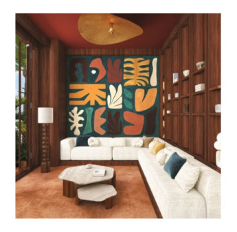 Panoramique CASAMANCE Collection MODERNISMO JORGE PÉTROLE/GARANCE 76863568 300x68cm