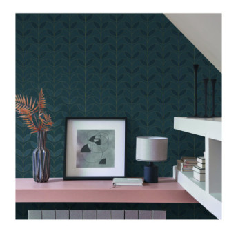 Papier Peint CASADECO Collection ANNEES FOLLES MISTINGUETT BLEU PETROLE ANFO201026793
