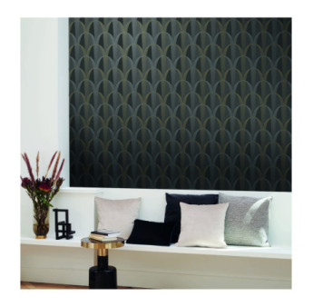 Papier Peint CASADECO Collection ANNEES FOLLES ENTREE DES ARTISTES NOIR FUSAIN / OR ANFO201049132