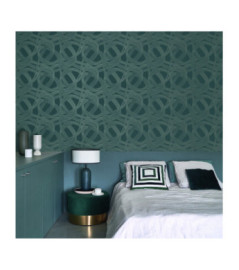 Papier Peint CASADECO Collection ANNEES FOLLES SHIMMY BLEU PETROLE / GRIS ANFO201066155