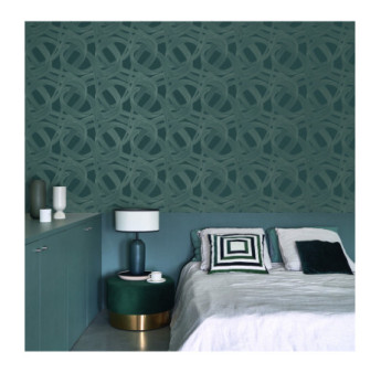 Papier Peint CASADECO Collection ANNEES FOLLES SHIMMY BLEU PETROLE / GRIS ANFO201066155